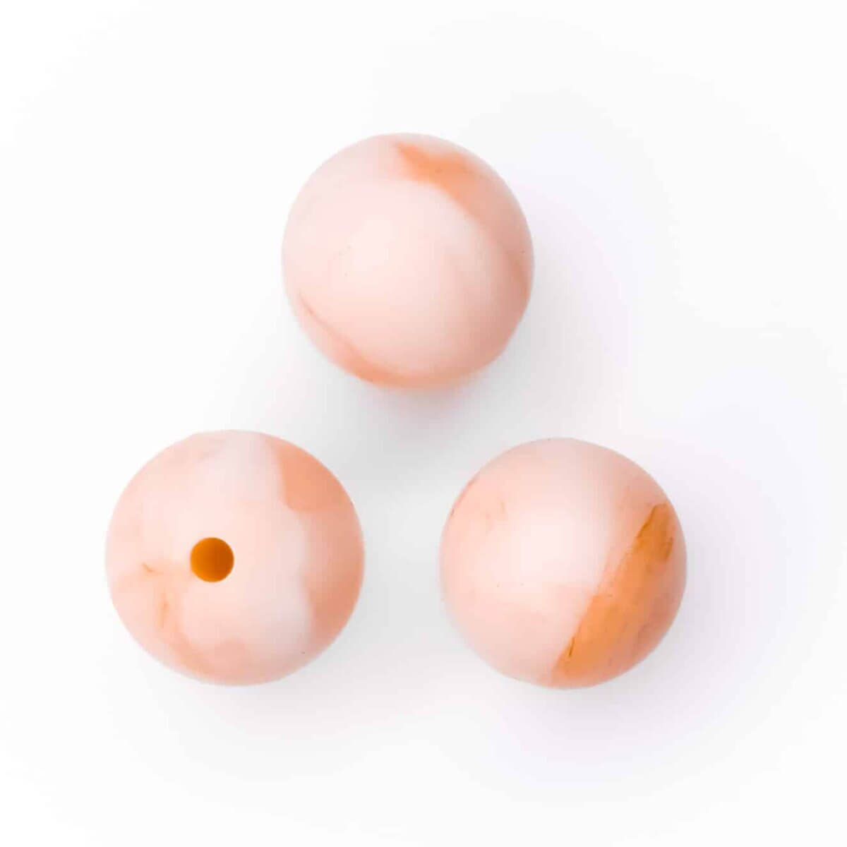 Perles en silicone 16 mm peach swirl