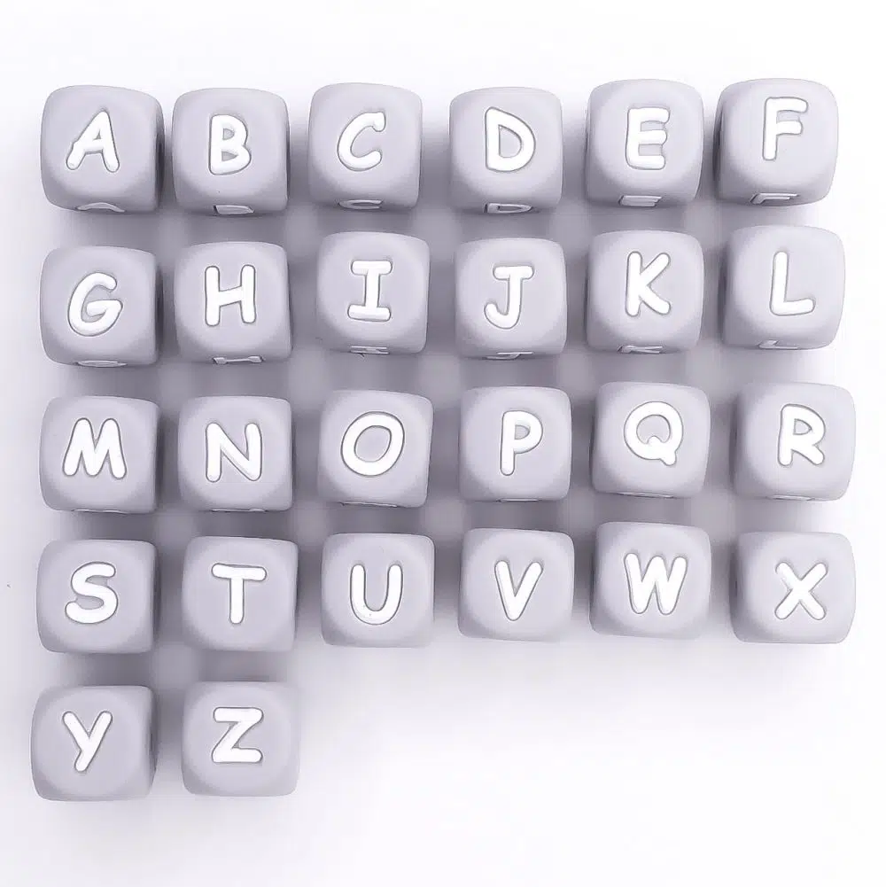 Letterkralen siliconen licht grijs