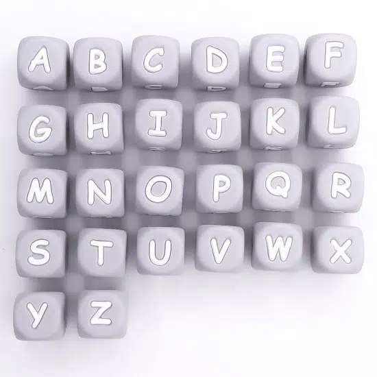 Letterkralen siliconen licht grijs