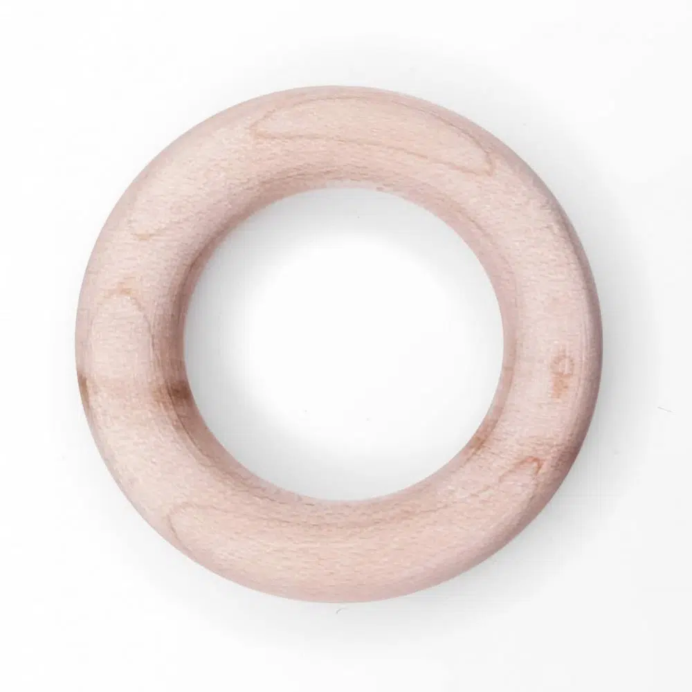 Houten ring 45 cm beukenhout licht bijtring baby veilig gecertificeerd