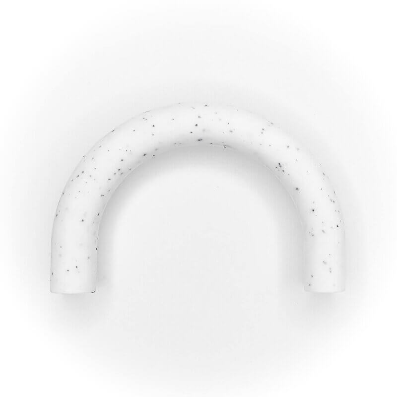 Silicone U-ring - Color White Speckled - Pierced for cord