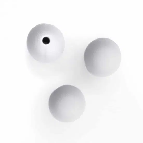 Siliconen kraal 12 mm licht grijs speenkoord tassenhanger