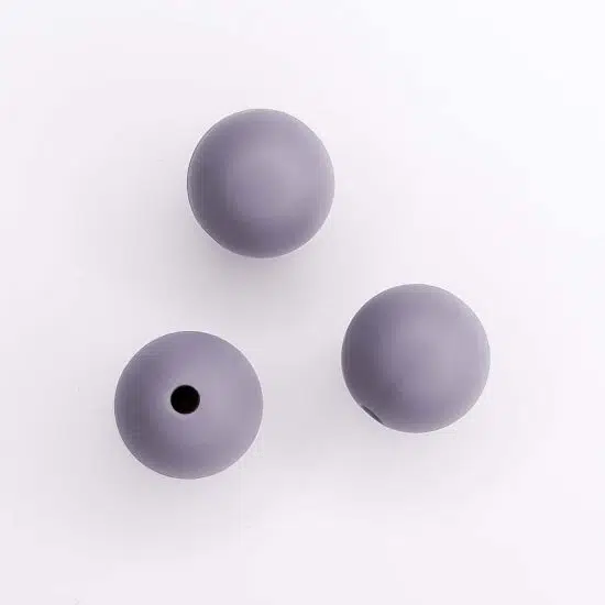Siliconen kraal 12 mm warm midden grijs bpa vrij baby veilig