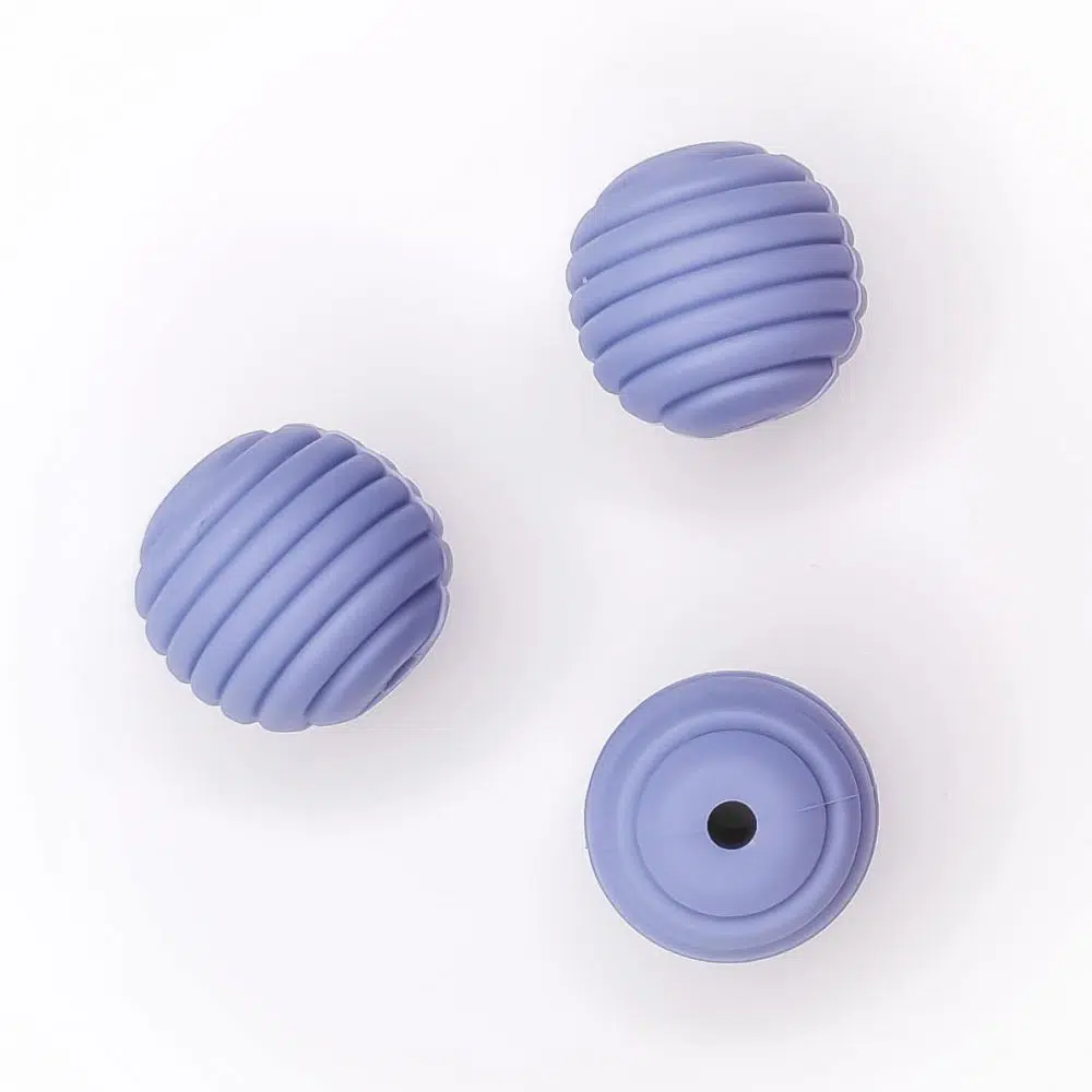 Siliconen kraal bpa vrij Honingraat 16 mm blauw paars