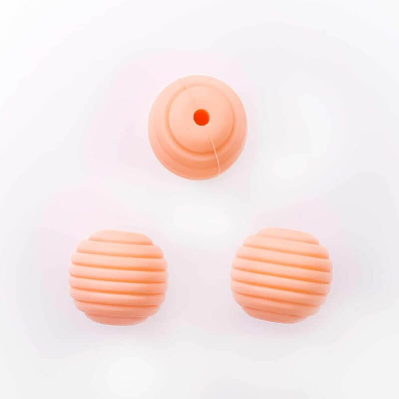 Silicone bead bpa free Honeycomb 16 mm cantaloupe