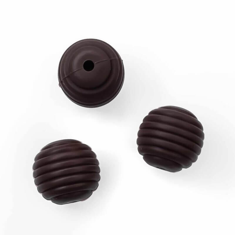 Perles de silicone sans bpa Nid d'abeille 16 mm choco