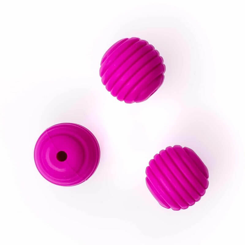 Silicone bead bpa free Honeycomb 16 mm cyclamen pink