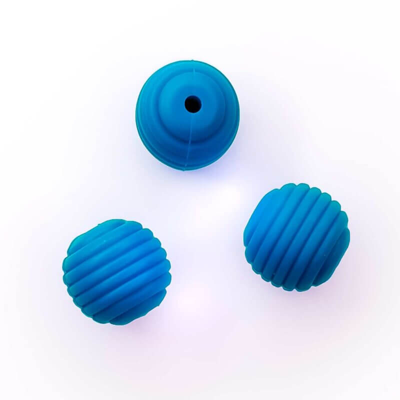 Silicone bead bpa free Honeycomb 16 mm deep sky blue