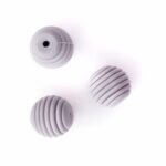 Perle de silicone sans bpa Nid d'abeille 16 mm gris clair
