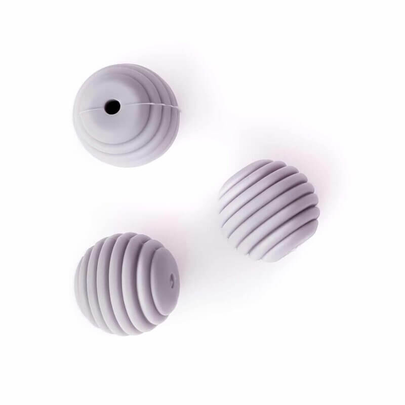 Silicone bead bpa free Honeycomb 16 mm light gray