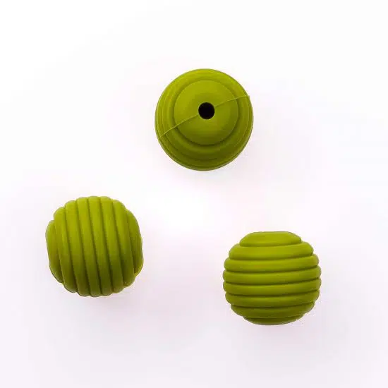 Siliconen kraal bpa vrij Honingraat 16 mm lime groen