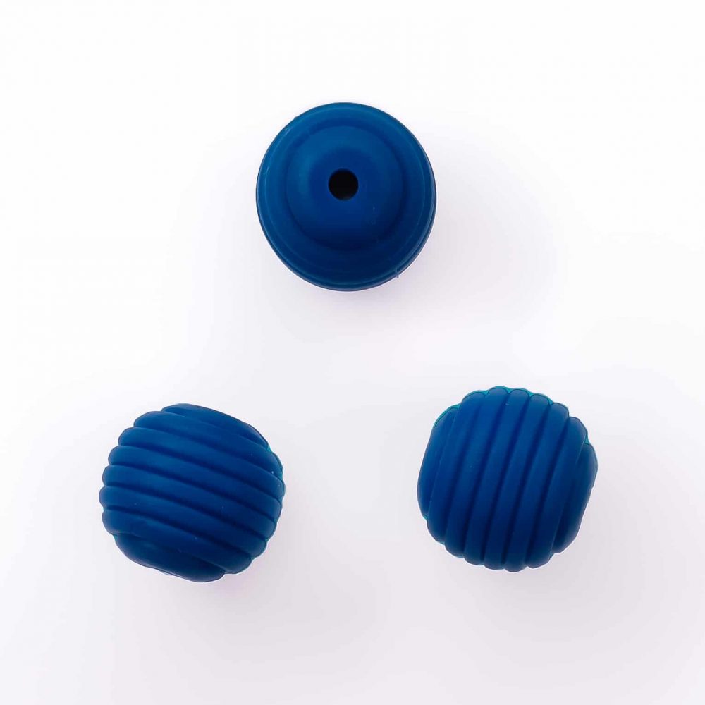 Siliconen kraal bpa vrij Honingraat 16 mm navy blauw