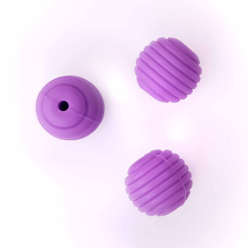 Silicone bead bpa free Honeycomb 16 mm purple