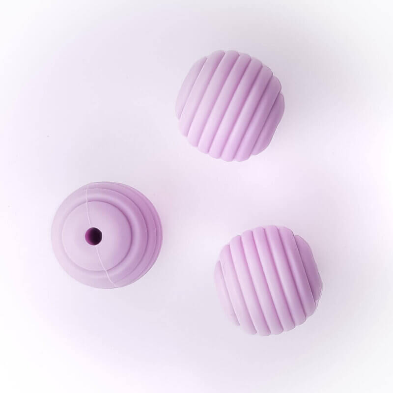 Silicone bead bpa free Honeycomb 16 mm powder lilac