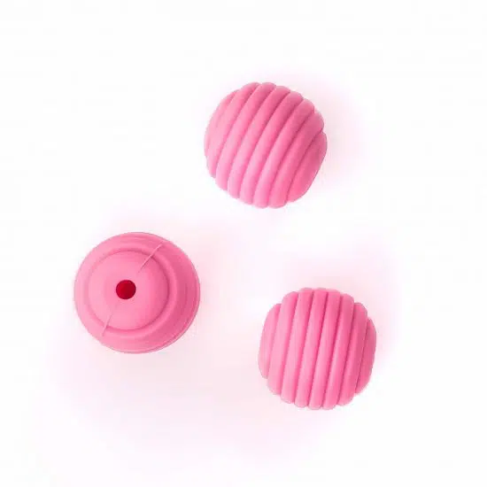 Siliconen kraal bpa vrij Honingraat 16 mm poeder roze