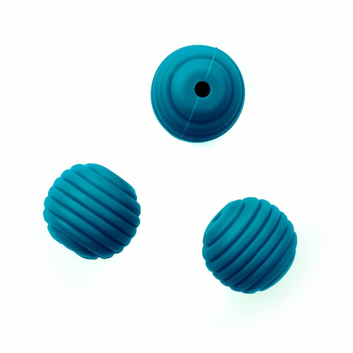 Siliconen kraal bpa vrij Honingraat 16 mm teal blauw