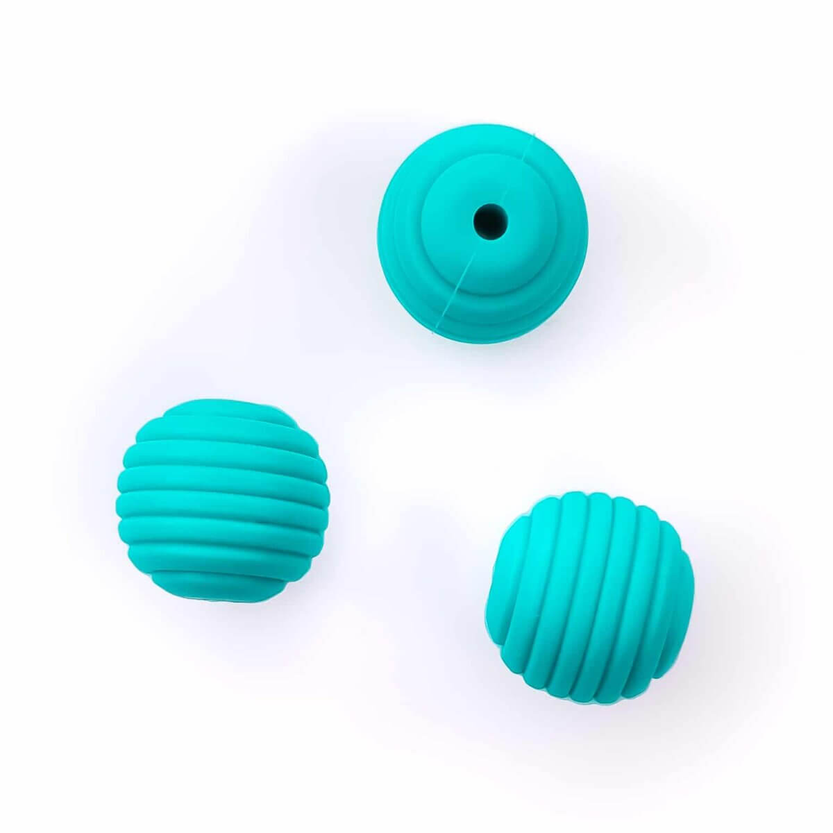 Perle de silicone sans bpa Nid d'abeille 16 mm turquoise