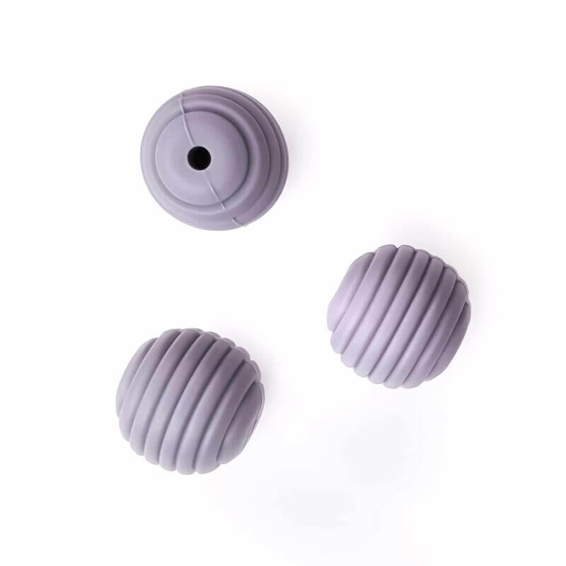 Silicone bead bpa free Honeycomb 16 mm warm medium gray