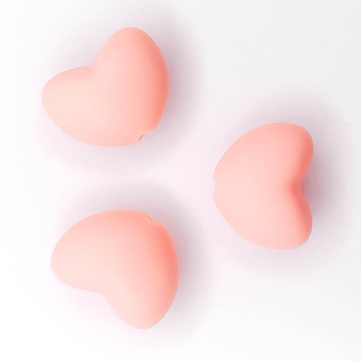 Silicone bead heart bpa free cantaloupe