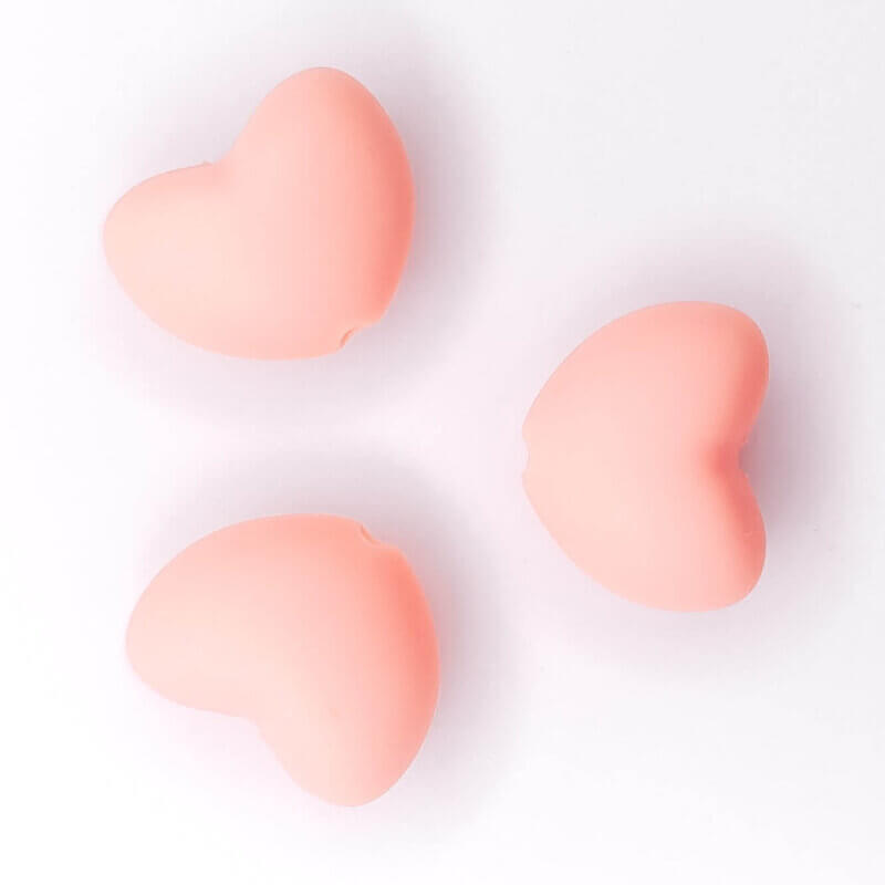 Coeur de perles en silicone cantaloup sans bpa