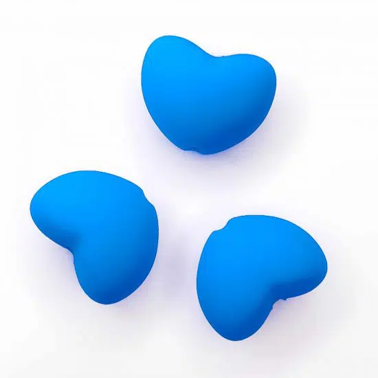 Siliconen kraal hart bpa vrij deep sky blue