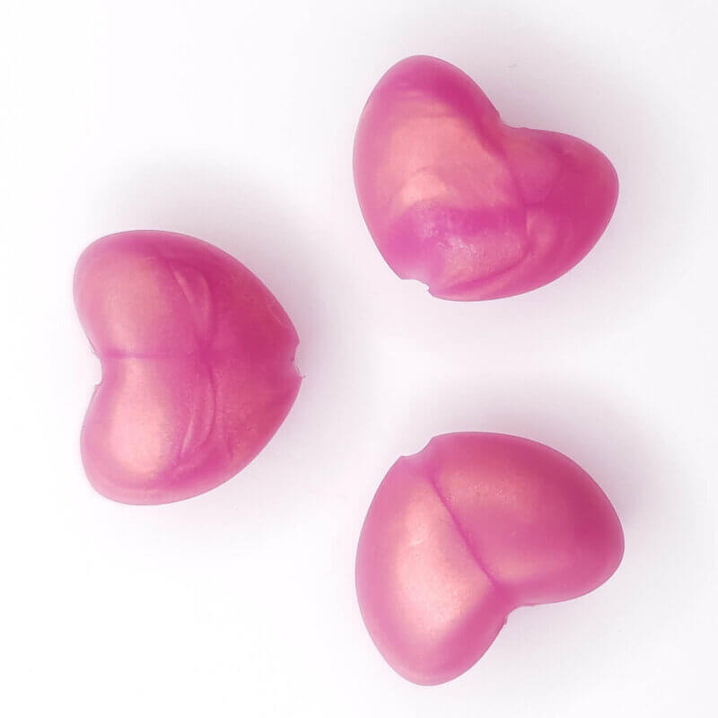 Silicone bead heart bpa free metallic rose gold