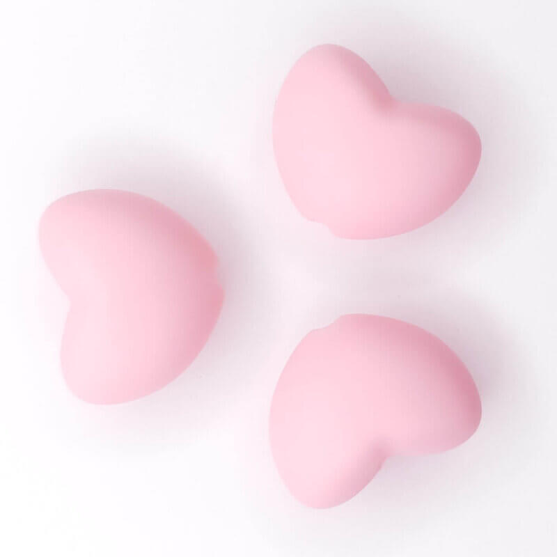 Silicone bead heart bpa free peach pink