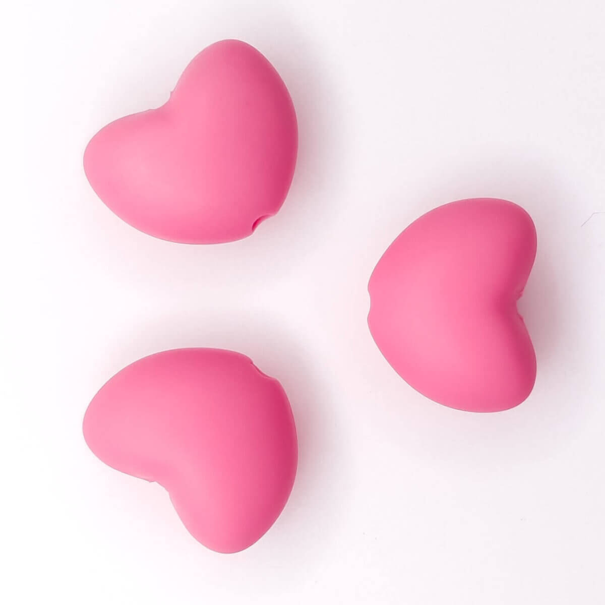 Silicone bead heart bpa free powder pink