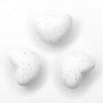 Silicone bead heart bpa free speckle white