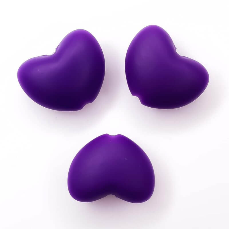 Silicone bead heart bpa free wicked purple