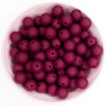 Silicone beads 12 mm berry red bpa free wholesale