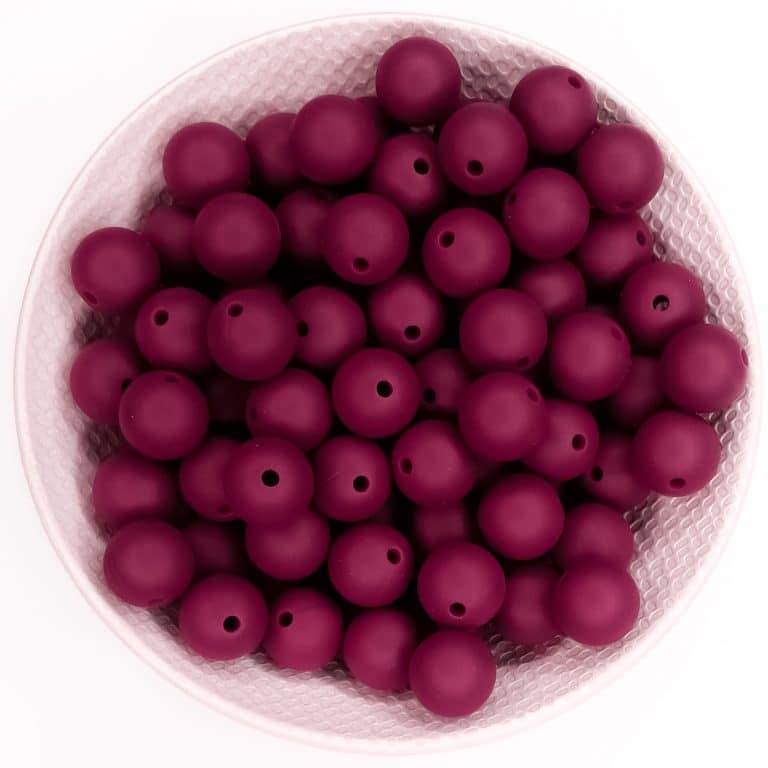 Siliconen kralen 12 mm berry rood bpa vrij groothandel