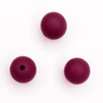 Silicone beads 12 mm berry red bag hanger wagon pendant
