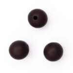 Siliconen kralen 12 mm bpa vrij baby veilig speenkoord choco