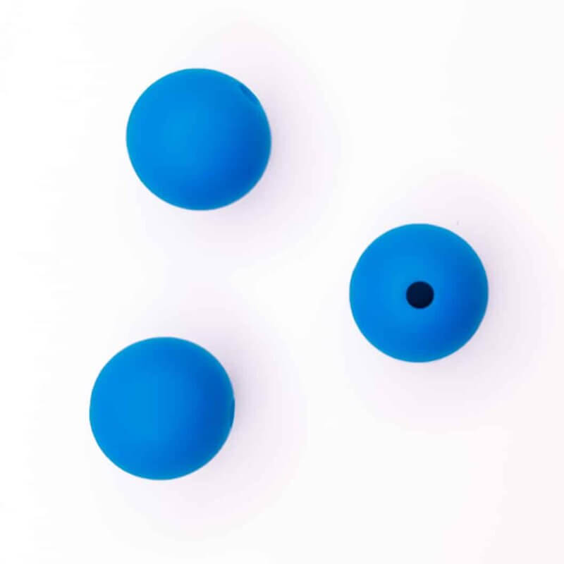 Perles en silicone 12 mm bpa free baby safe dummy cord deep sky blue