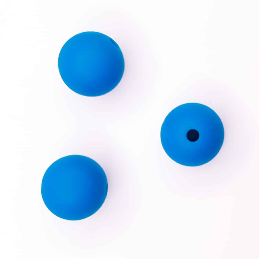 Silicone Beads 12 Mm Round Deep Sky Blue JH
