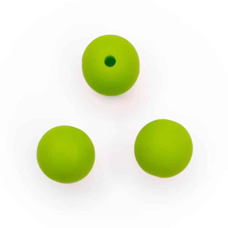 Perles de silicone 12 mm bpa free baby safe dummy cord bright green