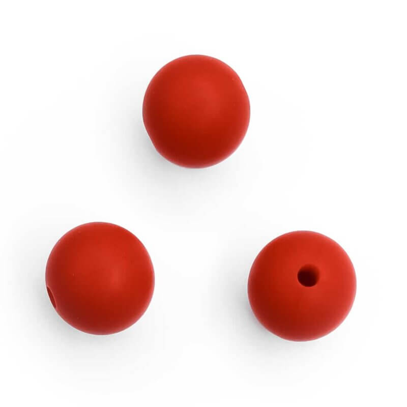 Perles de silicone 12 mm bpa free baby safe dummy cord rouge corail