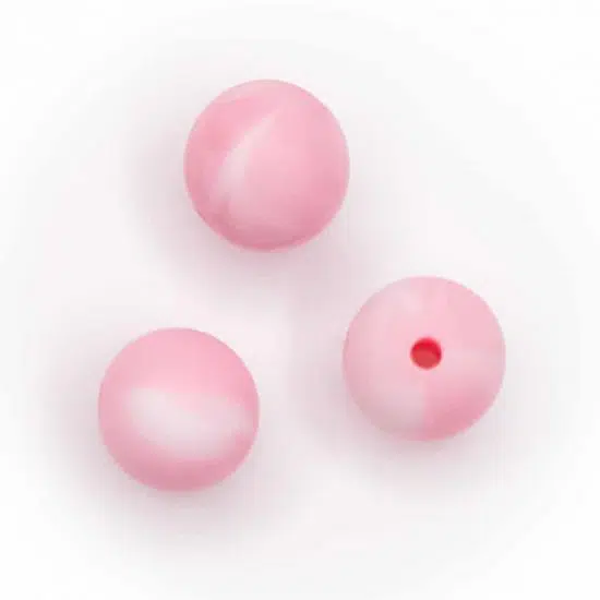 Siliconen kralen 12 mm bpa vrij baby veilig speenkoord marmer diep roze