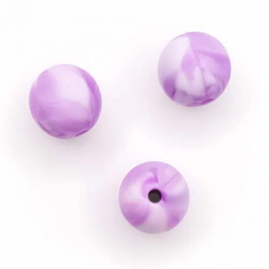 Siliconen kralen 12 mm bpa vrij baby veilig speenkoord marmer swirl paars wit