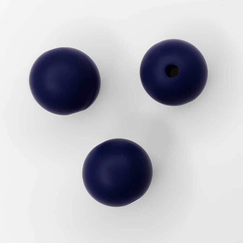 Silicone beads 9 mm - Round - Midnight Blue