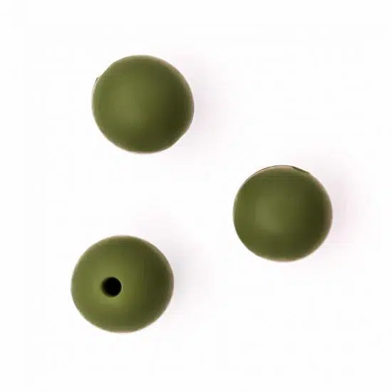 Siliconen kralen 12 mm bpa vrij baby veilig speenkoord mos groen