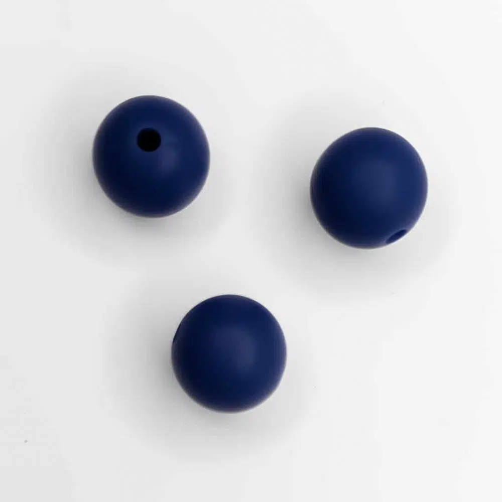 Siliconen kralen 12 mm bpa vrij baby veilig speenkoord navy blauw
