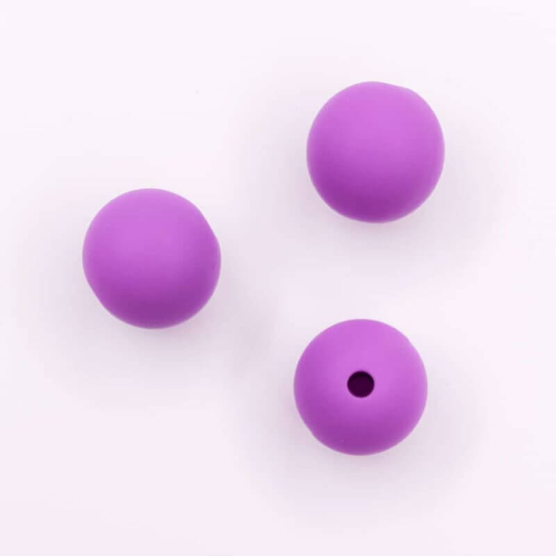 Silicone beads 12 mm bpa free baby safe pacifier cord purple