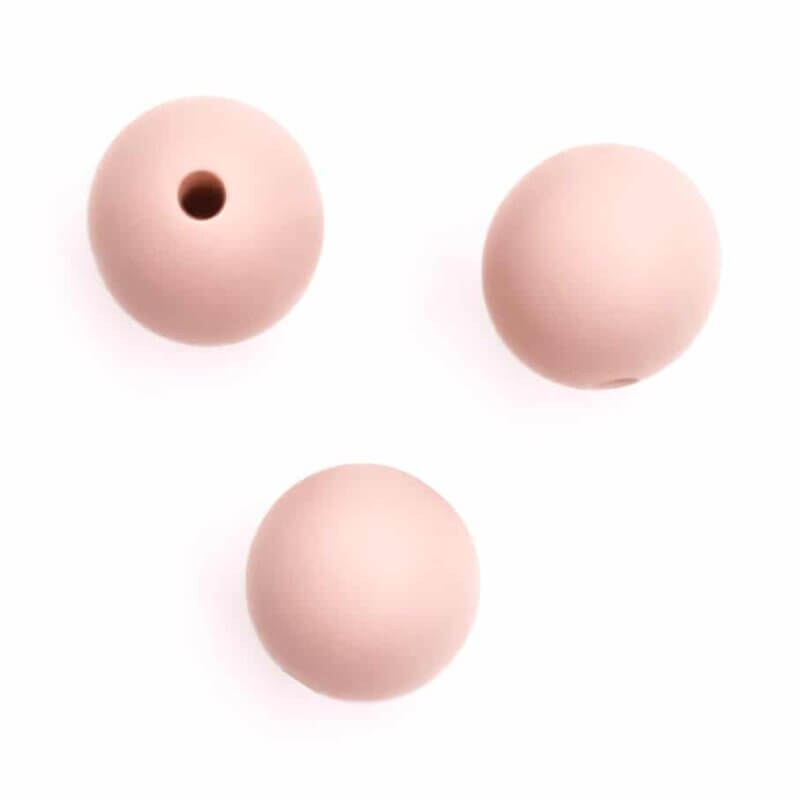 Silicone beads 12 mm bpa free baby safe pacifier cord powder nude