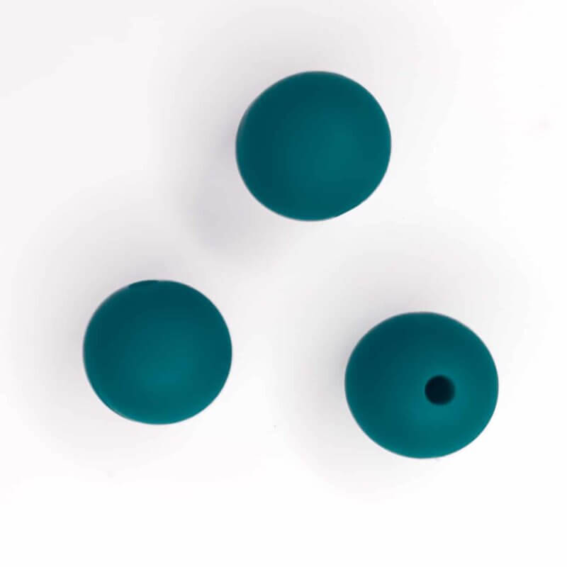 Silicone beads 9 mm - Round - Teal Blue