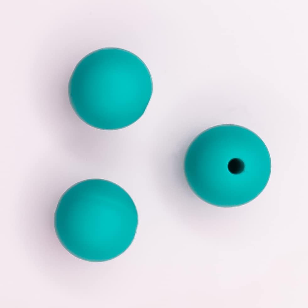 Siliconen kralen 12 mm bpa vrij baby veilig speenkoord turquoise
