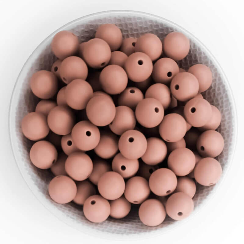 Silicone beads 12 mm caffè latte bpa free wholesale