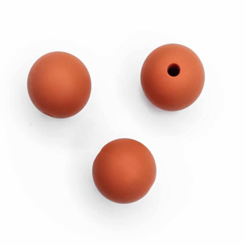 Perles en silicone 12 mm camel bpa free baby safe