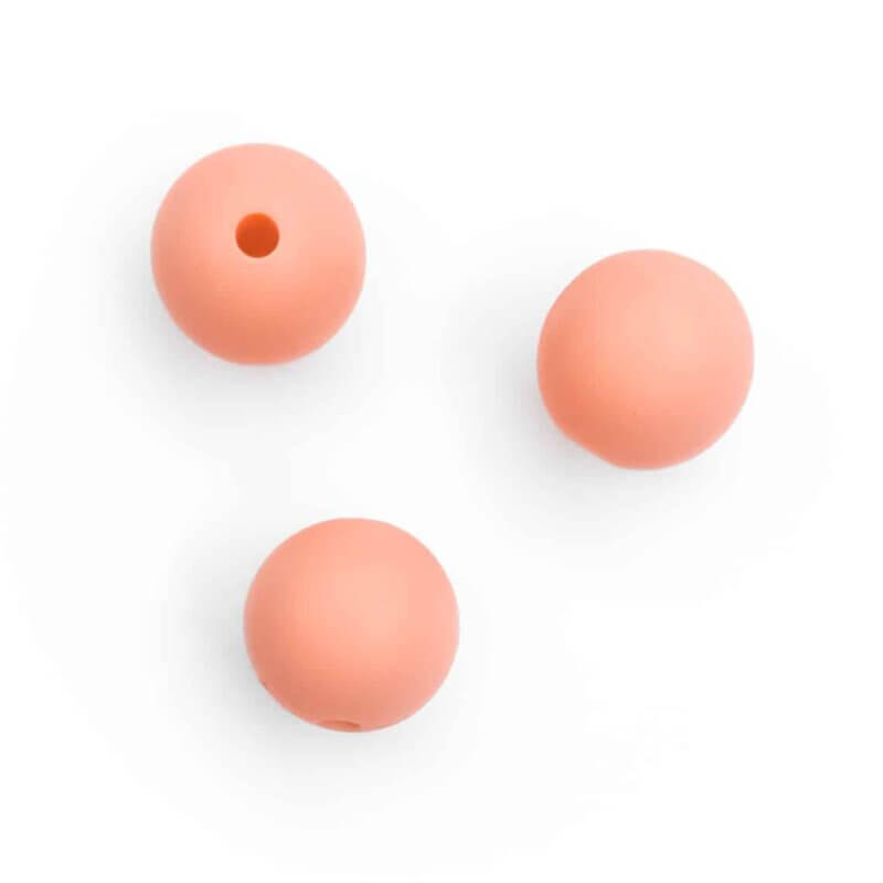 Perles en silicone 12 mm cantaloup sans bpa sécurité enfants